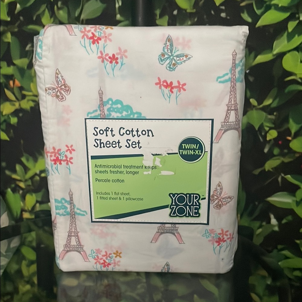 White and Pink Soft Cotton Sheets with Delicate Floral Design